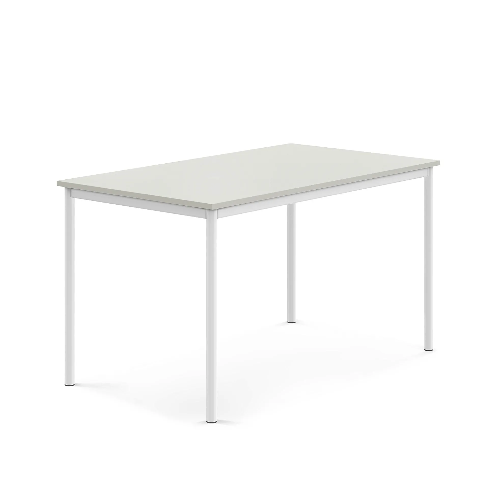 Pöytä SONITUS 1400x800x760 mm, korkeapainelaminaatti HPL, harmaa laminaatti, valkoinen