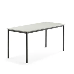 Pöytä SONITUS 1600x700x760 mm, korkeapainelaminaatti HPL, harmaa laminaatti, antrasiitinharmaa