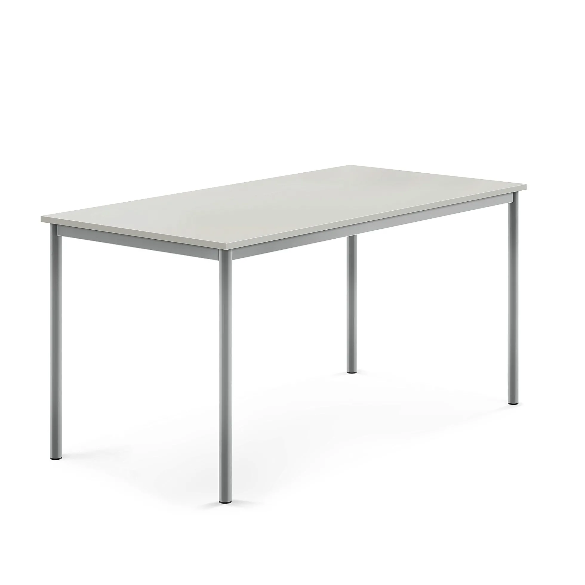 Pöytä SONITUS 1600x800x760 mm, korkeapainelaminaatti HPL, harmaa laminaatti, hopeanharmaa