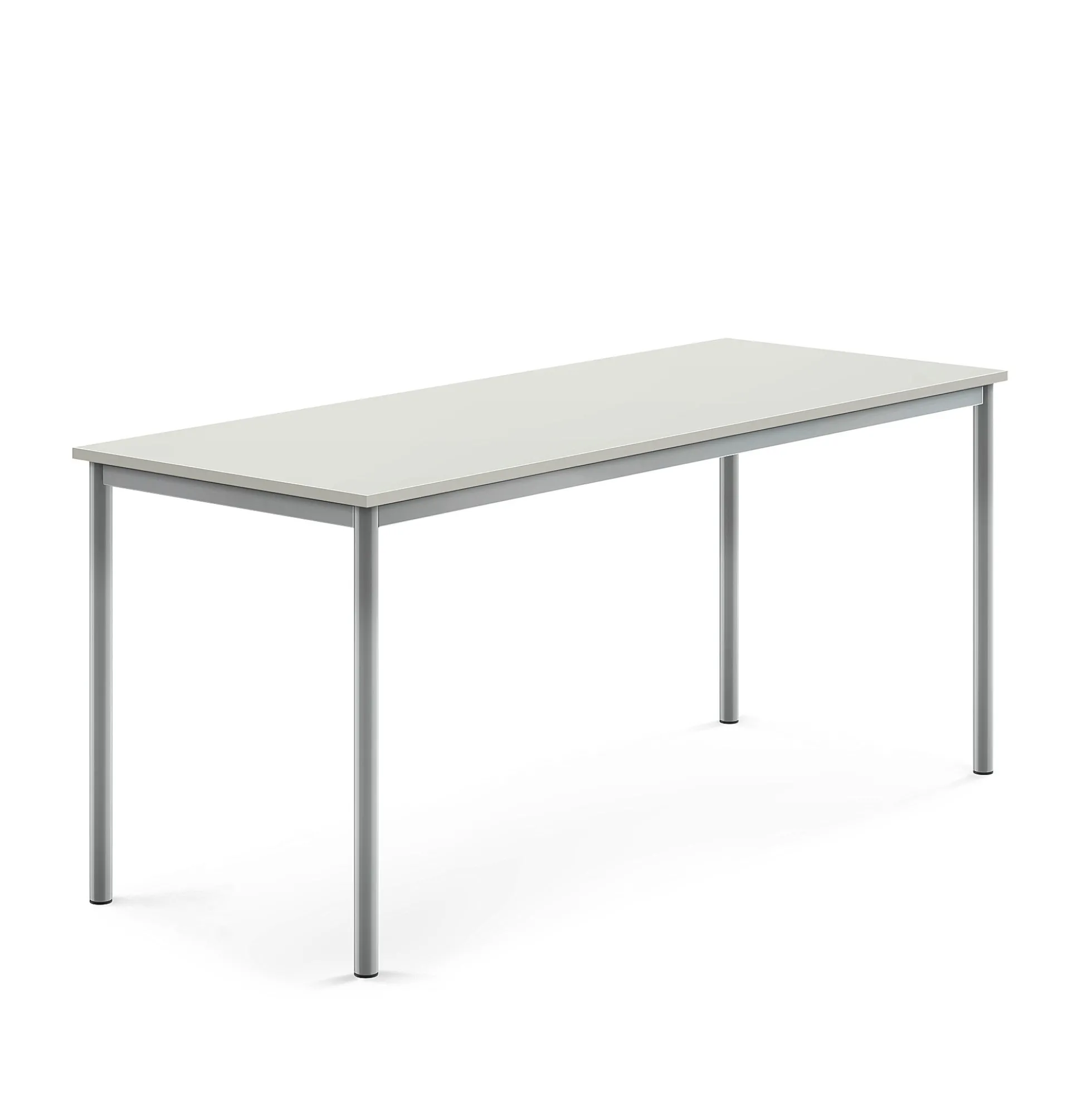 Pöytä SONITUS 1800x700x760 mm, korkeapainelaminaatti HPL, harmaa laminaatti, hopeanharmaa