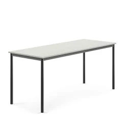 Pöytä SONITUS 1800x700x760 mm, korkeapainelaminaatti HPL, harmaa laminaatti, antrasiitinharmaa