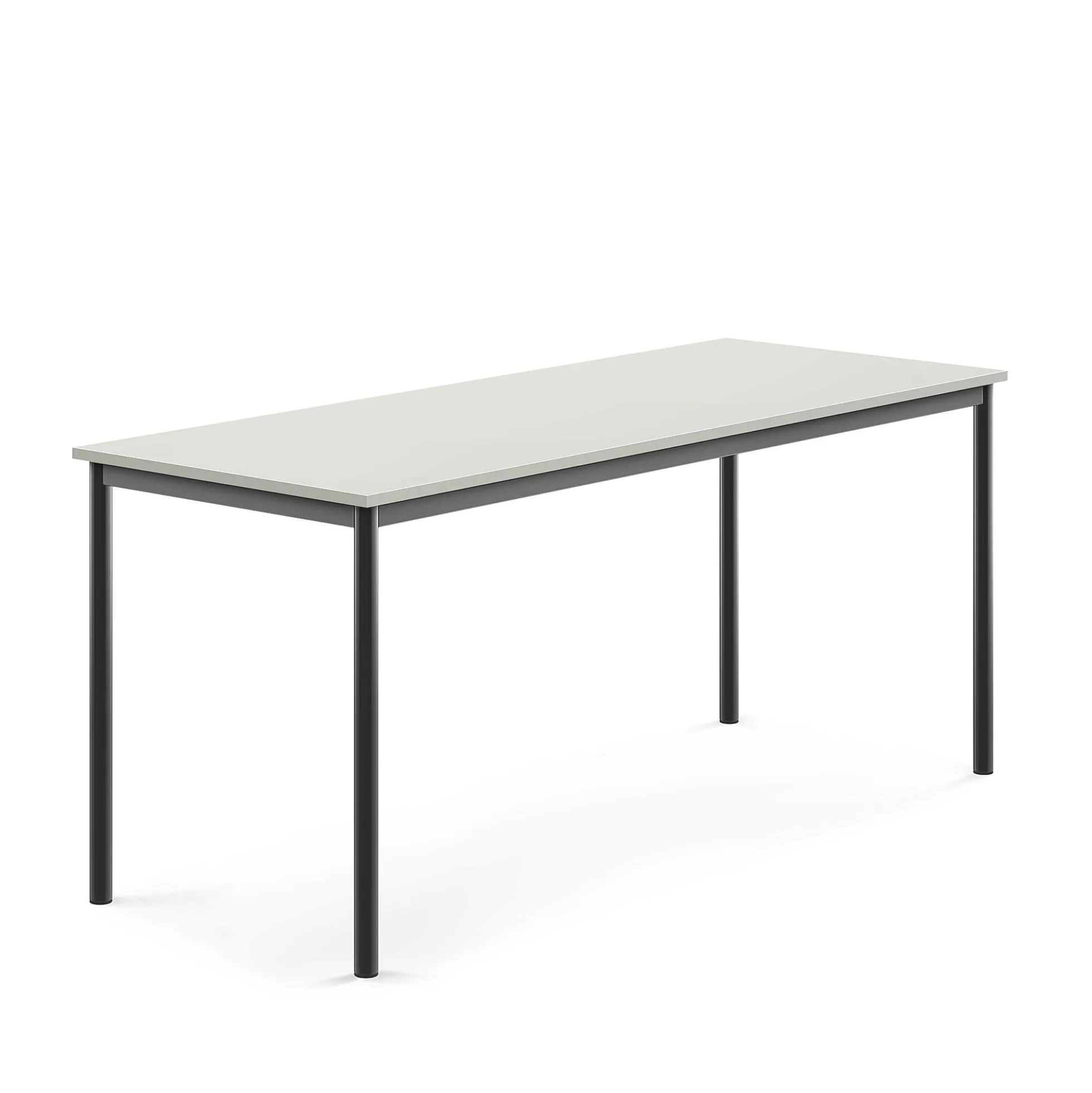 Pöytä SONITUS 1800x700x760 mm, korkeapainelaminaatti HPL, harmaa laminaatti, antrasiitinharmaa