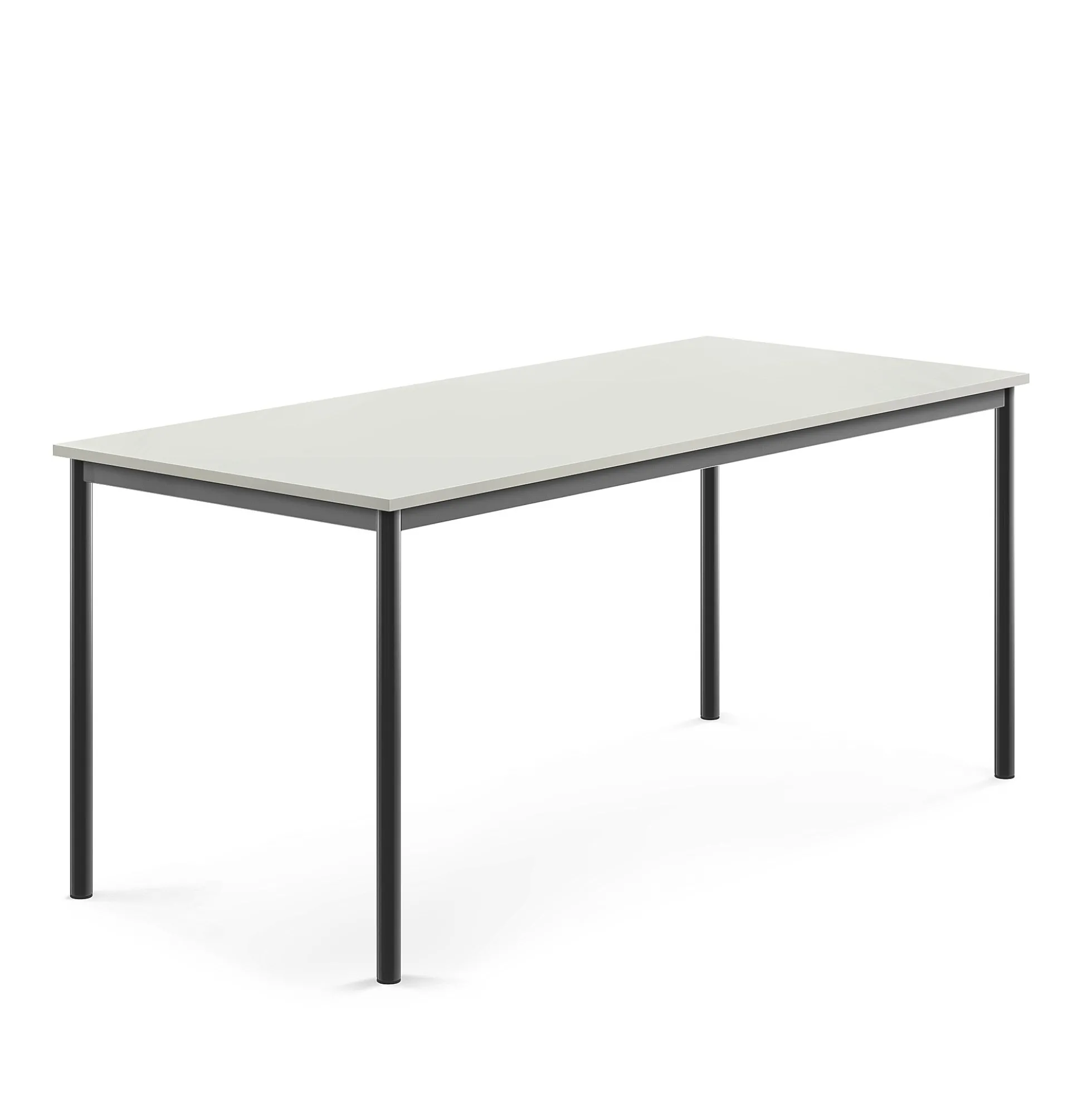 Pöytä SONITUS 1800x800x760 mm, korkeapainelaminaatti HPL, harmaa laminaatti, antrasiitinharmaa
