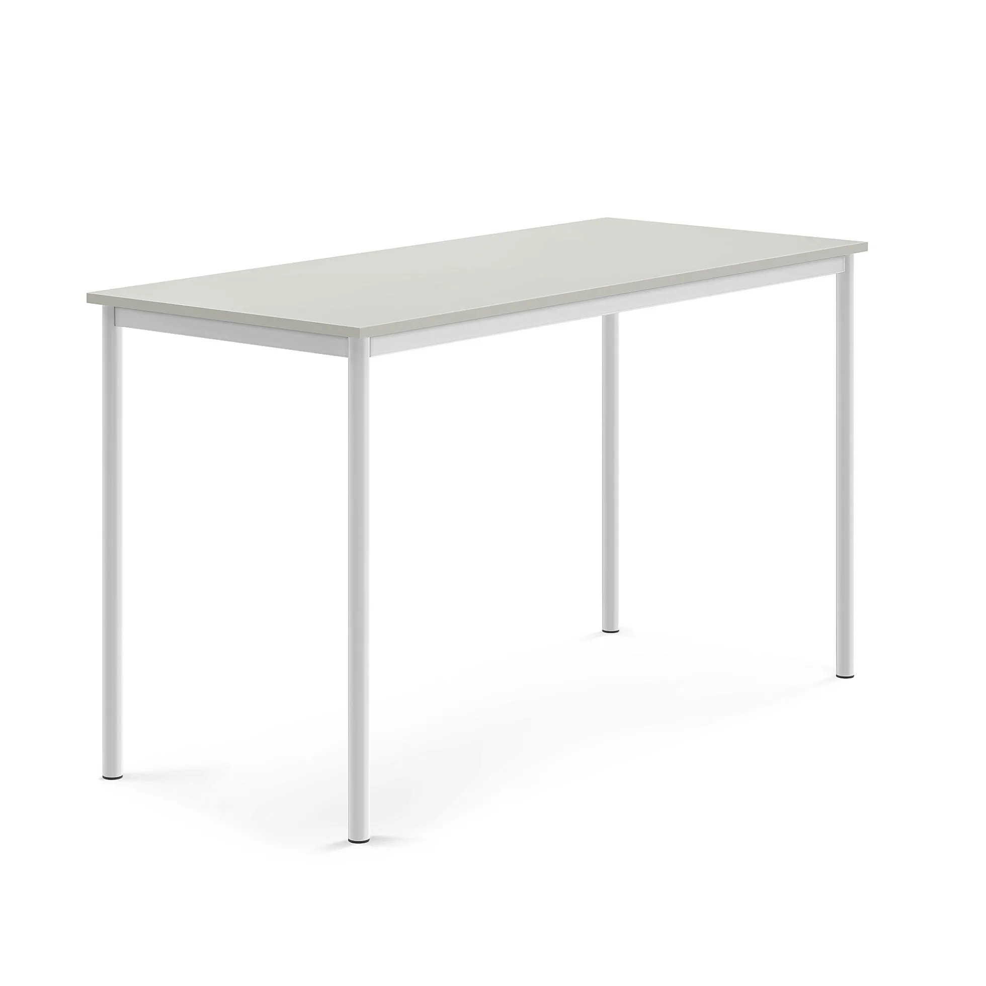 Pöytä SONITUS 1600x700x900 mm, korkeapainelaminaatti HPL, harmaa, valkoinen