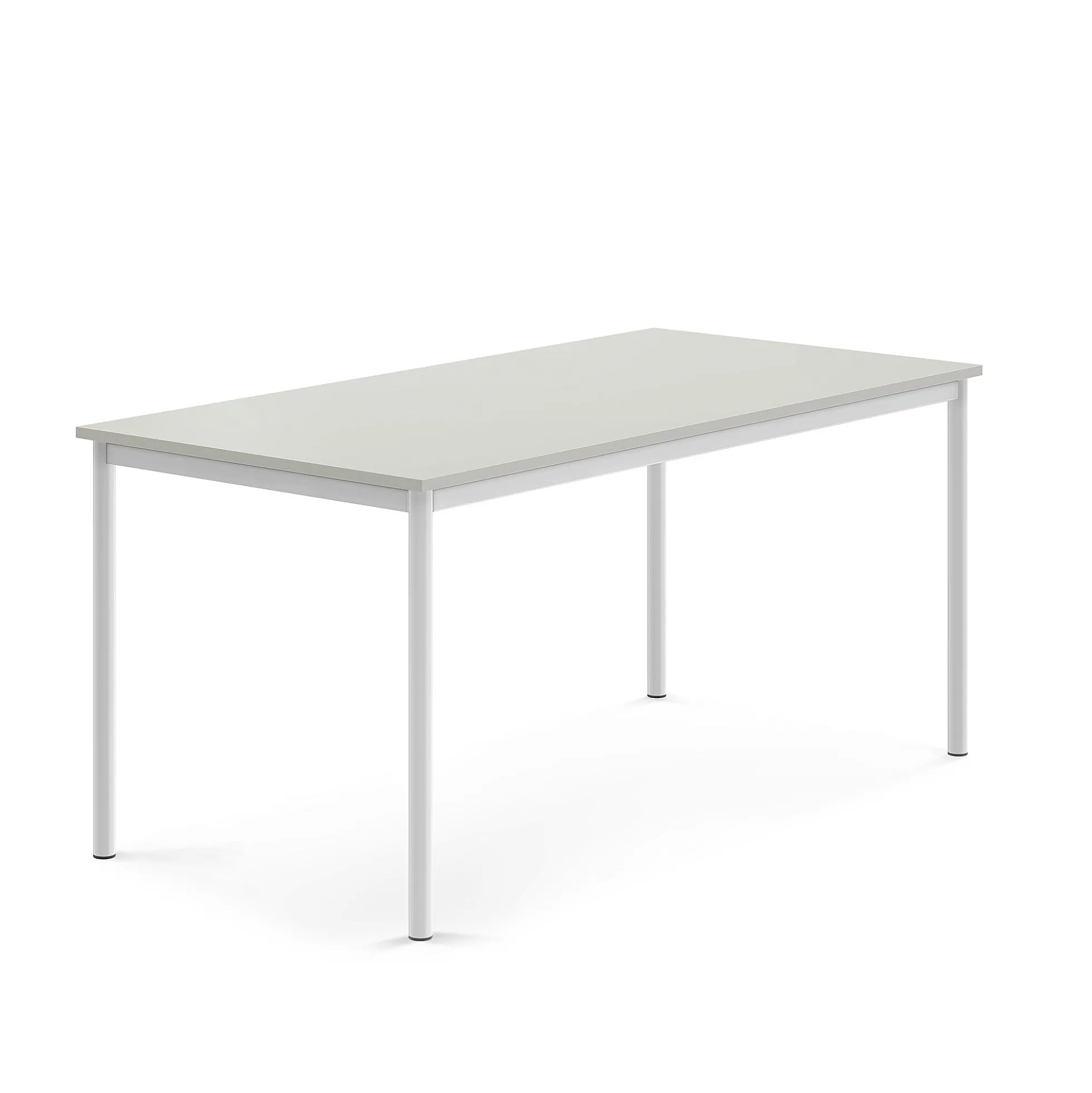 Pöytä SONITUS 1600x800x720 mm, korkeapainelaminaatti HPL, harmaa, valkoinen