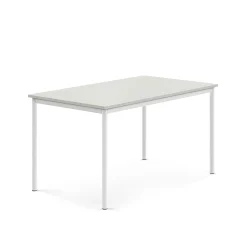 Pöytä SONITUS 1400x800x720 mm, korkeapainelaminaatti HPL, harmaa, valkoinen
