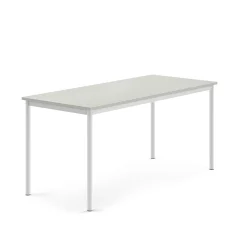 Pöytä SONITUS 1600x700x720 mm, korkeapainelaminaatti HPL, harmaa, valkoinen