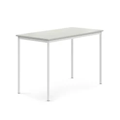 Pöytä SONITUS 1400x700x900 mm, korkeapainelaminaatti HPL, harmaa, valkoinen