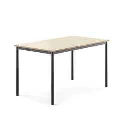 Pöytä SONITUS 1400x800x760 mm, korkeapainelaminaatti HPL, koivu, antrasiitinharmaa