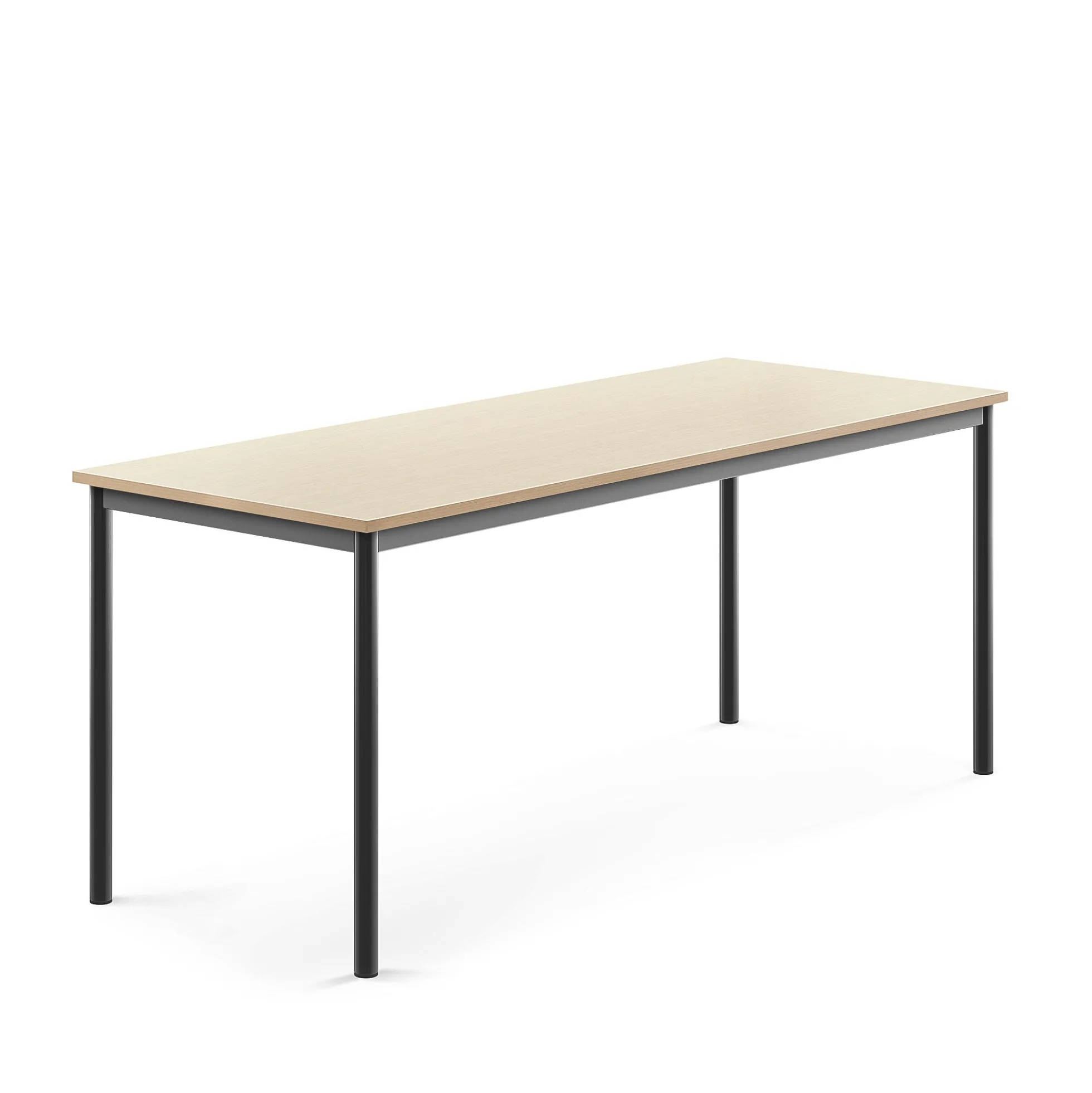 Pöytä SONITUS 1800x700x720 mm, korkeapainelaminaatti HPL, koivu, antrasiitinharmaa