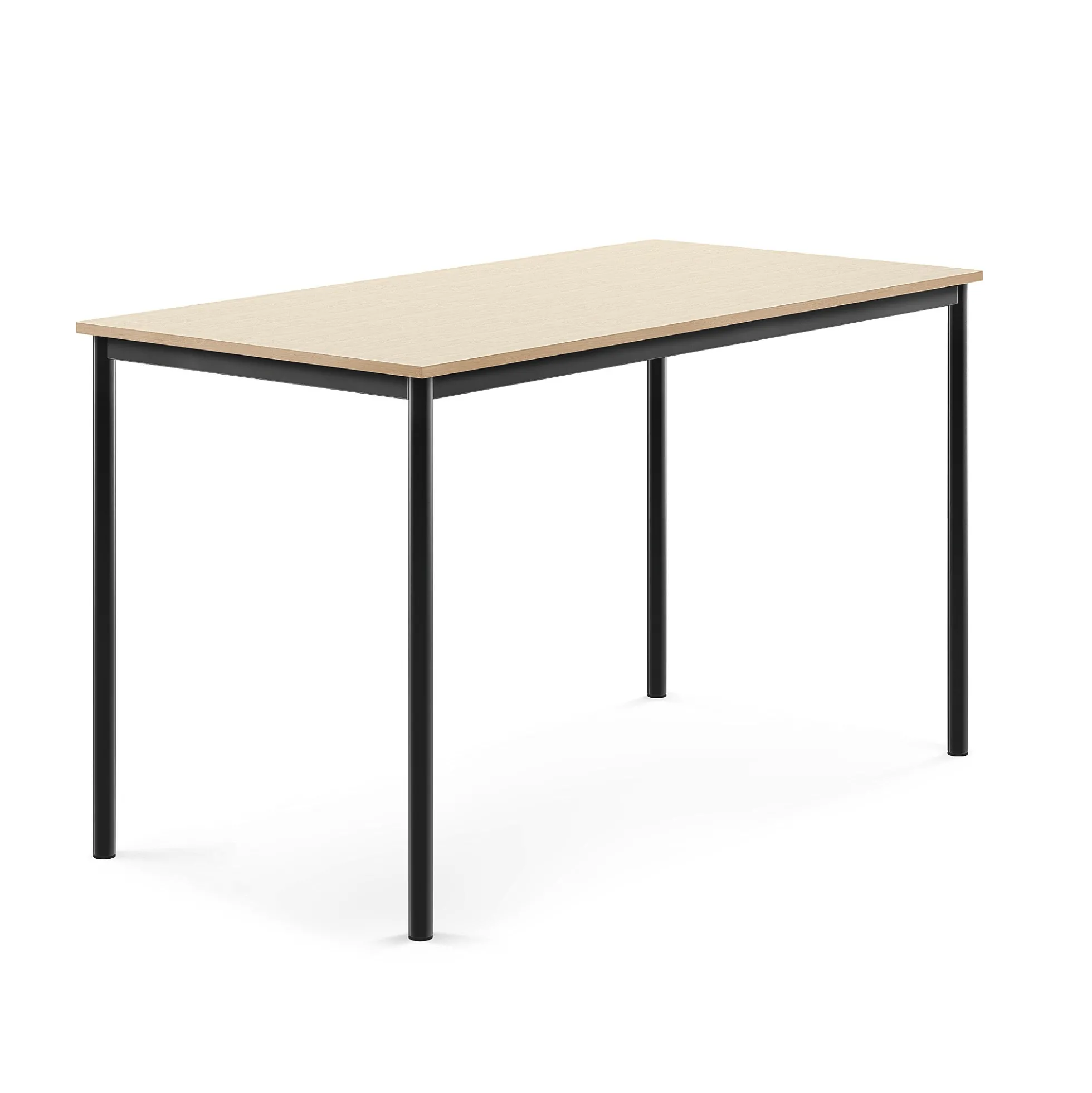 Pöytä SONITUS 1600x800x900 mm, korkeapainelaminaatti HPL, koivu, antrasiitinharmaa