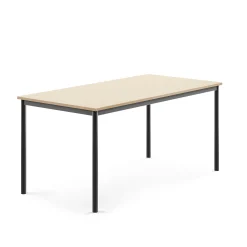 Pöytä SONITUS 1600x800x720 mm, korkeapainelaminaatti HPL, koivu, antrasiitinharmaa
