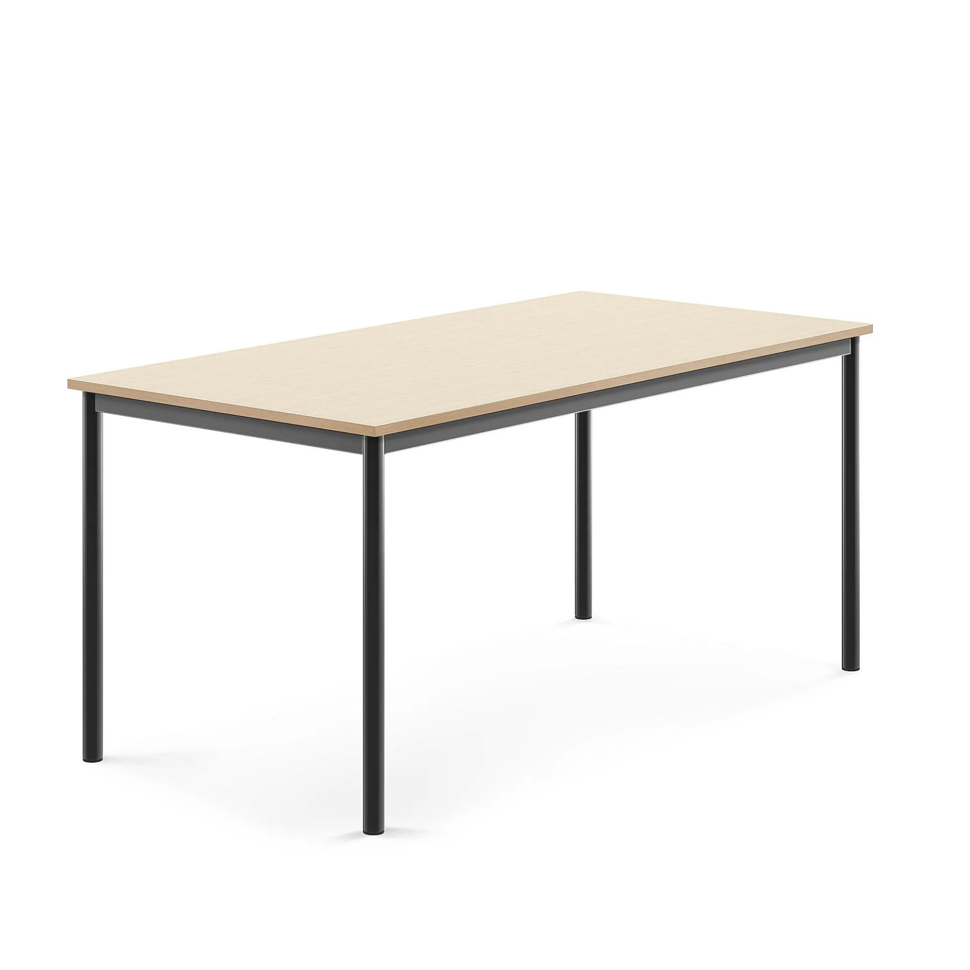 Pöytä SONITUS 1600x800x720 mm, korkeapainelaminaatti HPL, koivu, antrasiitinharmaa