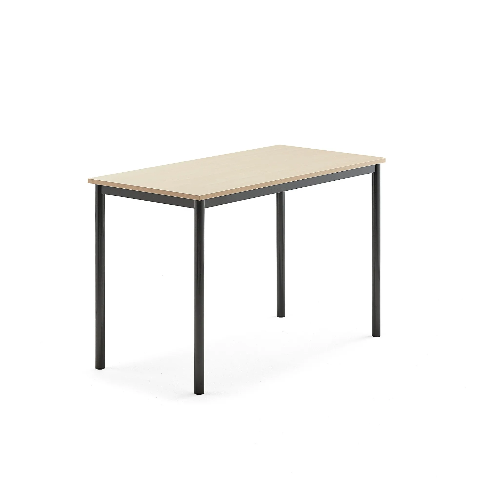 Pöytä SONITUS 1200x700x760 mm, korkeapainelaminaatti HPL, koivu, antrasiitinharmaa