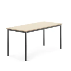 Pöytä SONITUS 1600x700x720 mm, korkeapainelaminaatti HPL, koivu, antrasiitinharmaa