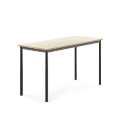 Pöytä SONITUS 1400x600x760 mm, korkeapainelaminaatti HPL, koivu, antrasiitinharmaa