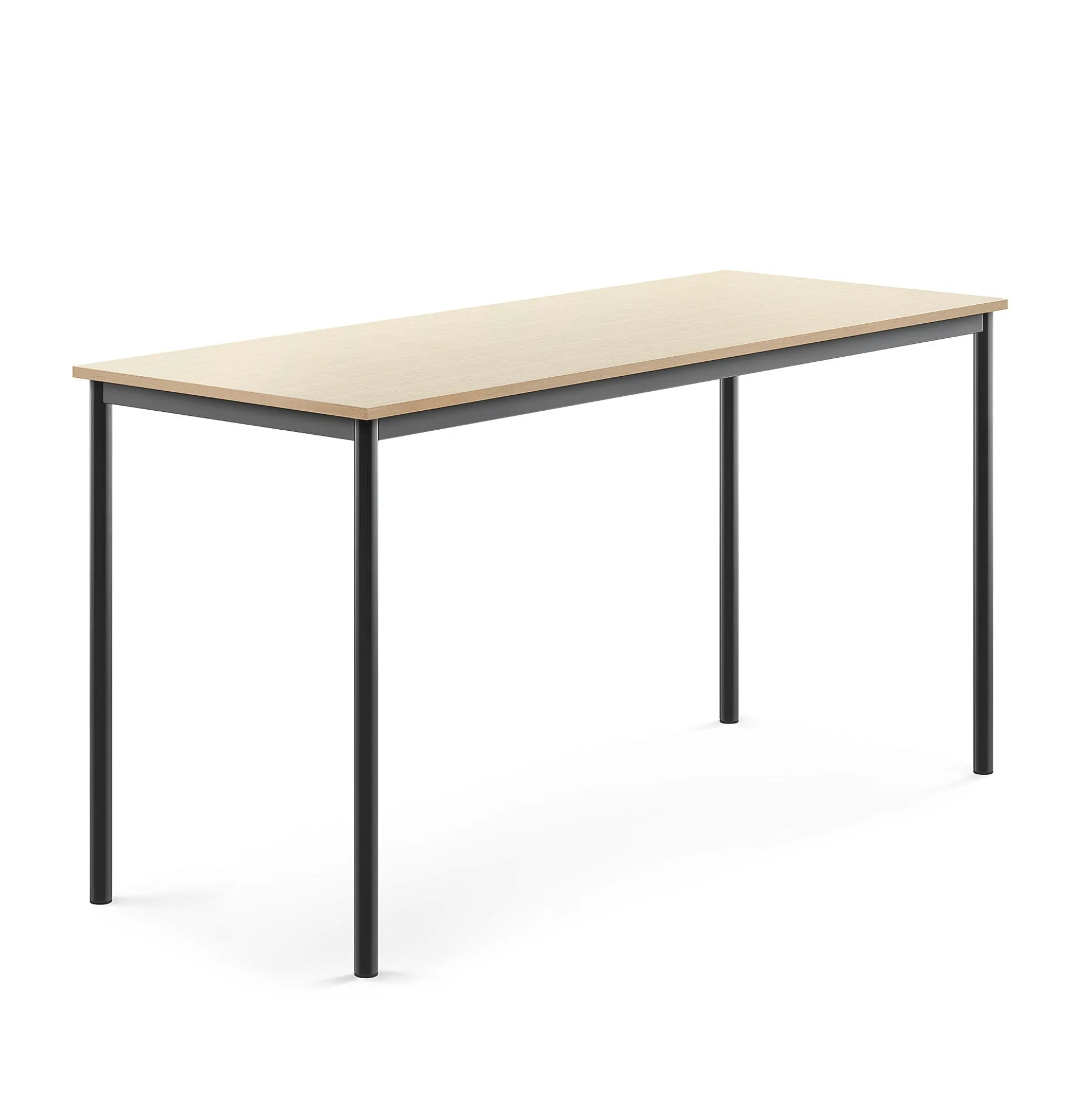 Pöytä SONITUS 1800x700x900 mm, korkeapainelaminaatti HPL, koivu, antrasiitinharmaa
