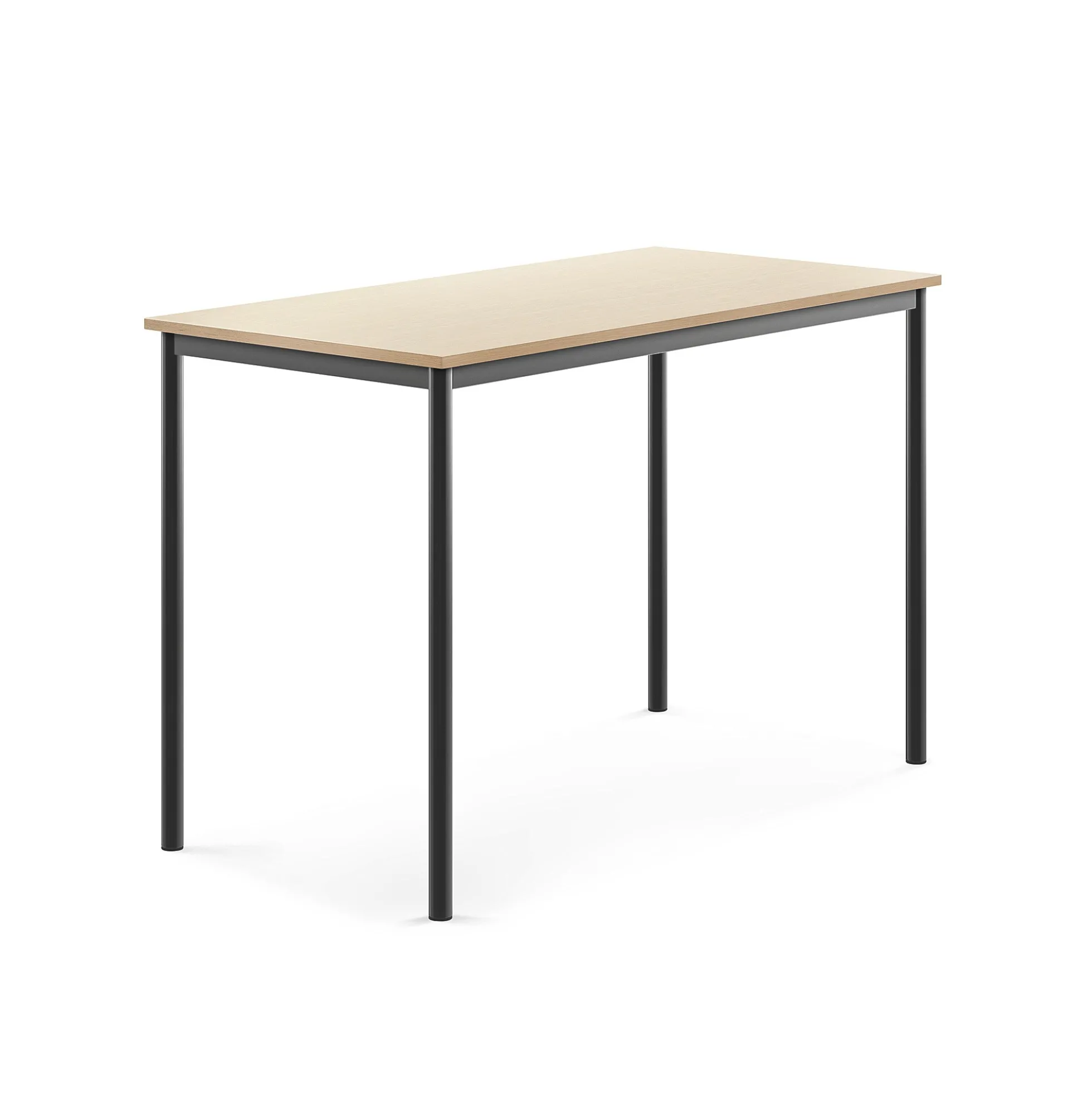 Pöytä SONITUS 1400x700x900 mm, korkeapainelaminaatti HPL, koivu, antrasiitinharmaa