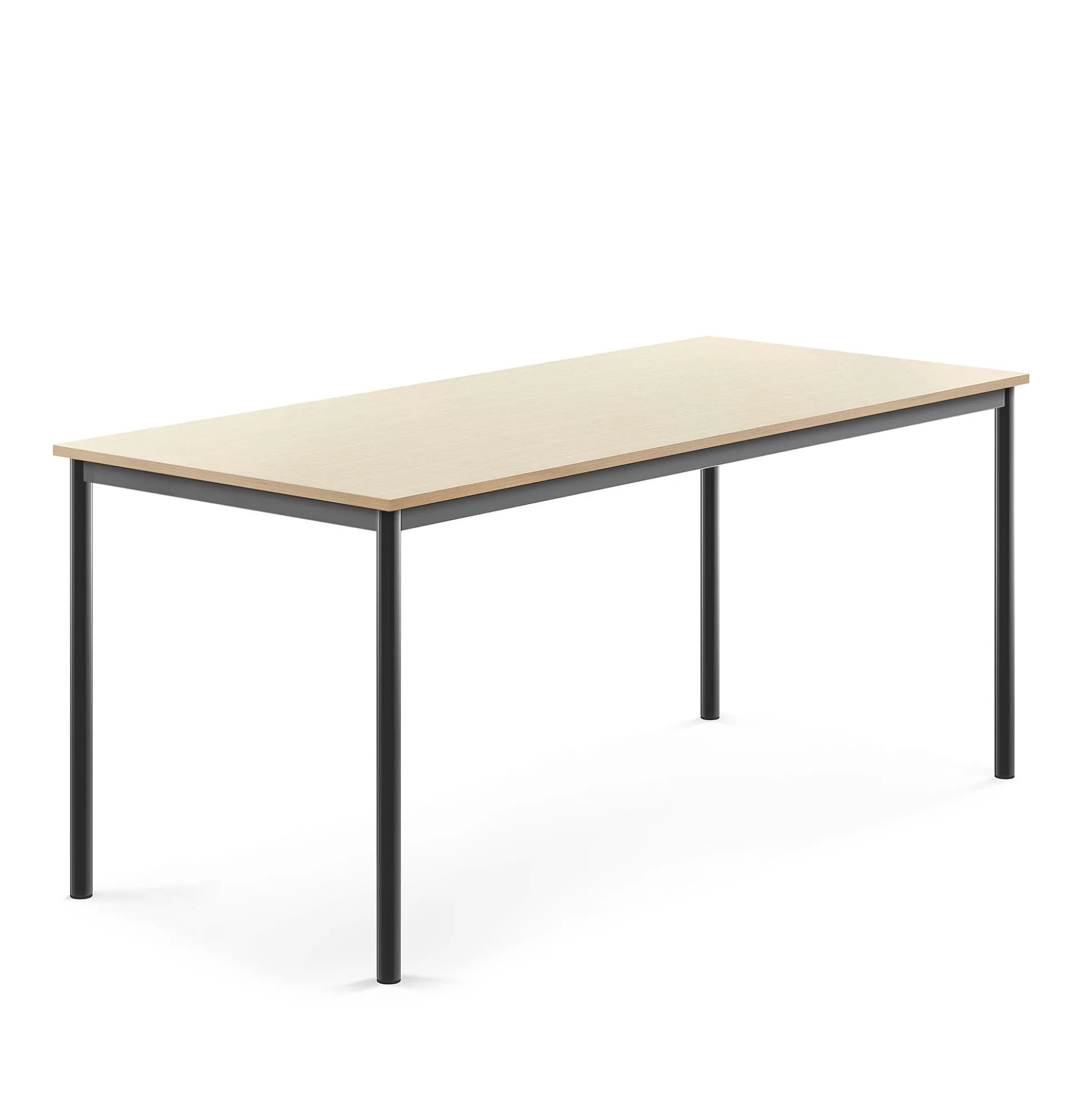 Pöytä SONITUS 1800x800x760 mm, korkeapainelaminaatti HPL, koivu, antrasiitinharmaa