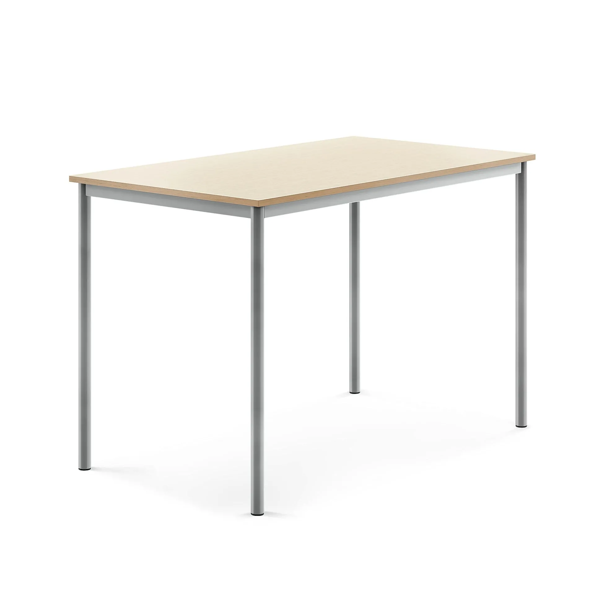 Pöytä SONITUS 1400x800x900 mm, korkeapainelaminaatti HPL, koivu, hopeanharmaa