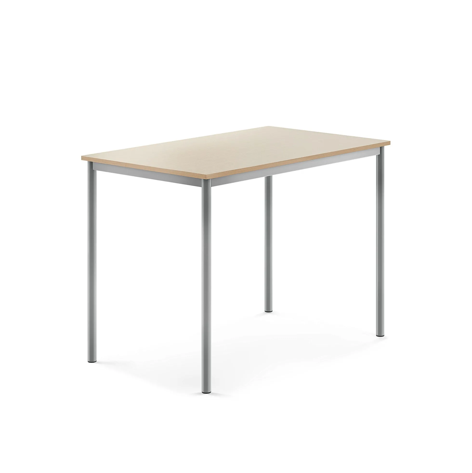 Pöytä SONITUS 1200x800x900 mm, korkeapainelaminaatti HPL, koivu, hopeanharmaa