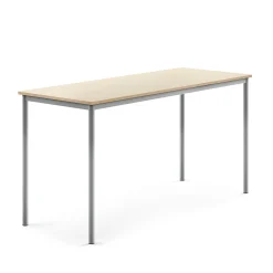 Pöytä SONITUS 1800x700x900 mm, korkeapainelaminaatti HPL, koivu, hopeanharmaa