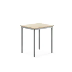 Pöytä SONITUS 700x600x760 mm, korkeapainelaminaatti HPL, koivu, hopeanharmaa