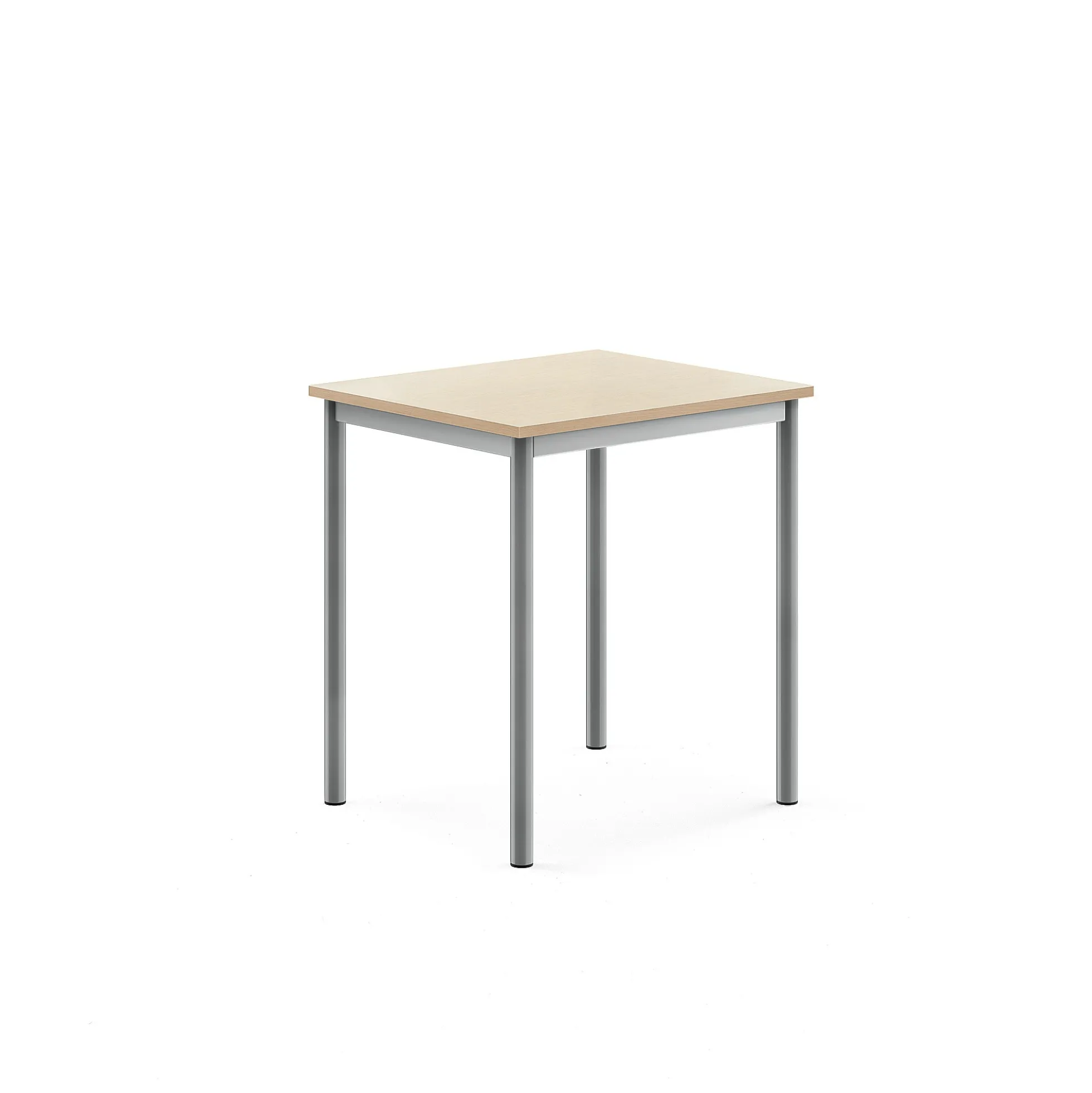 Pöytä SONITUS 700x600x760 mm, korkeapainelaminaatti HPL, koivu, hopeanharmaa