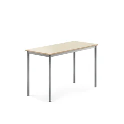 Pöytä SONITUS 1200x600x760 mm, korkeapainelaminaatti HPL, koivu, hopeanharmaa