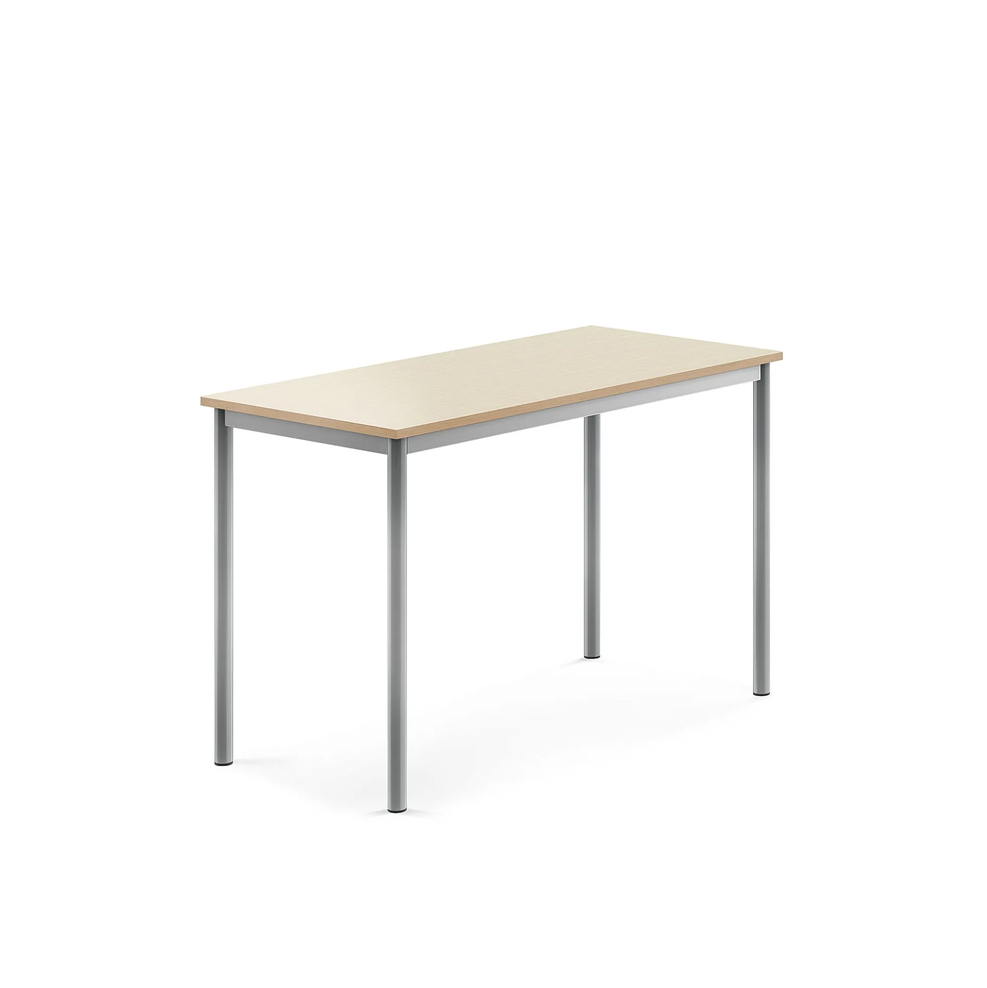 Pöytä SONITUS 1200x600x760 mm, korkeapainelaminaatti HPL, koivu, hopeanharmaa
