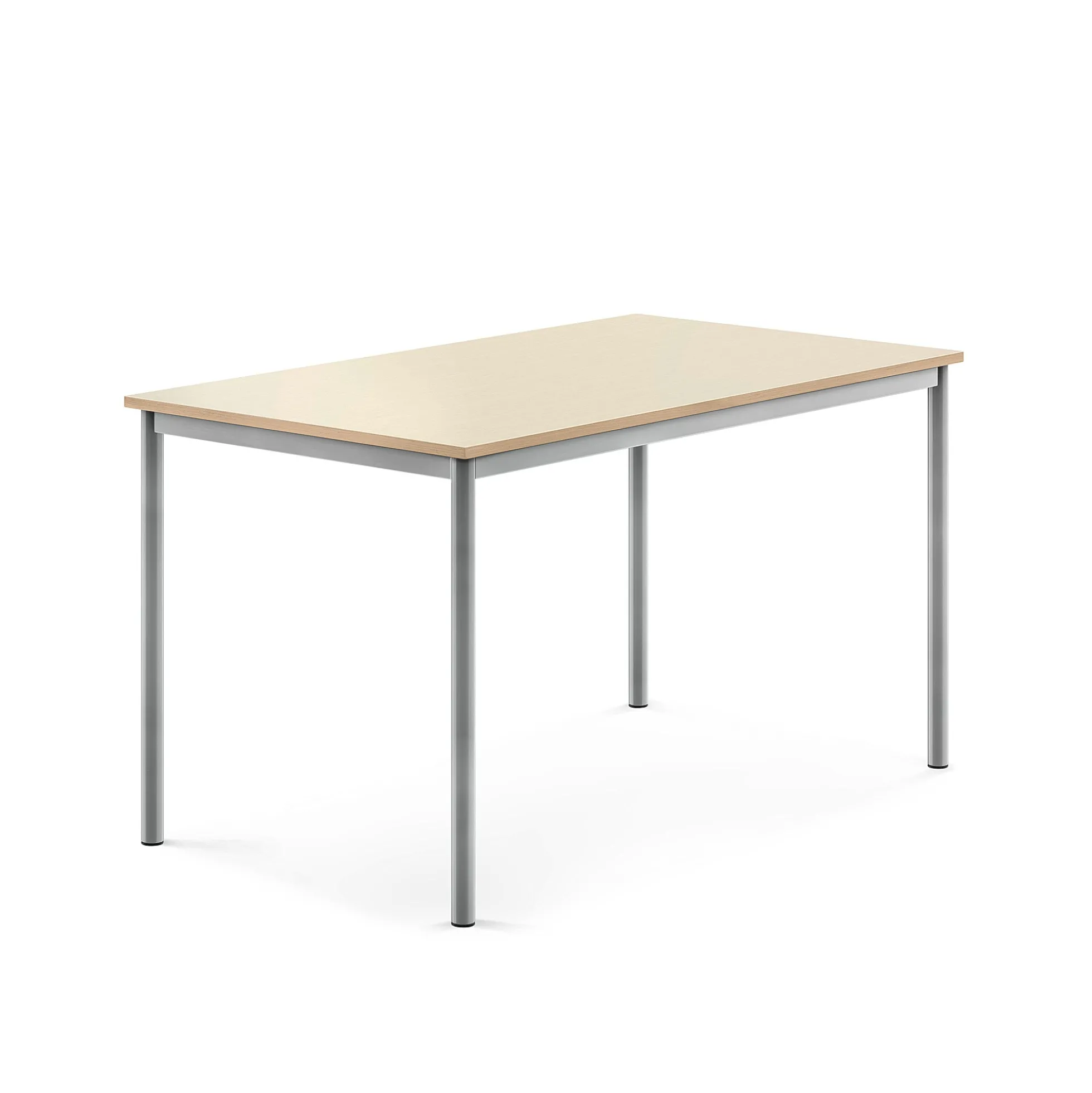 Pöytä SONITUS 1400x800x760 mm, korkeapainelaminaatti HPL, koivu, hopeanharmaa
