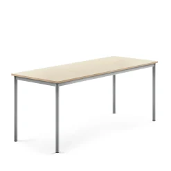 Pöytä SONITUS 1800x700x720 mm, korkeapainelaminaatti HPL, koivu, hopeanharmaa