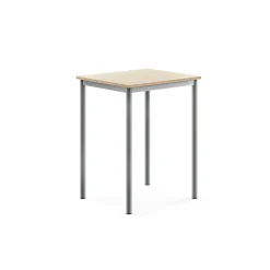 Pöytä SONITUS 700x600x900 mm, korkeapainelaminaatti HPL, koivu, hopeanharmaa