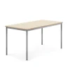 Pöytä SONITUS 1600x800x760 mm, korkeapainelaminaatti HPL, koivu, hopeanharmaa