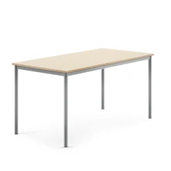 Pöytä SONITUS 1600x800x760 mm, korkeapainelaminaatti HPL, koivu, hopeanharmaa