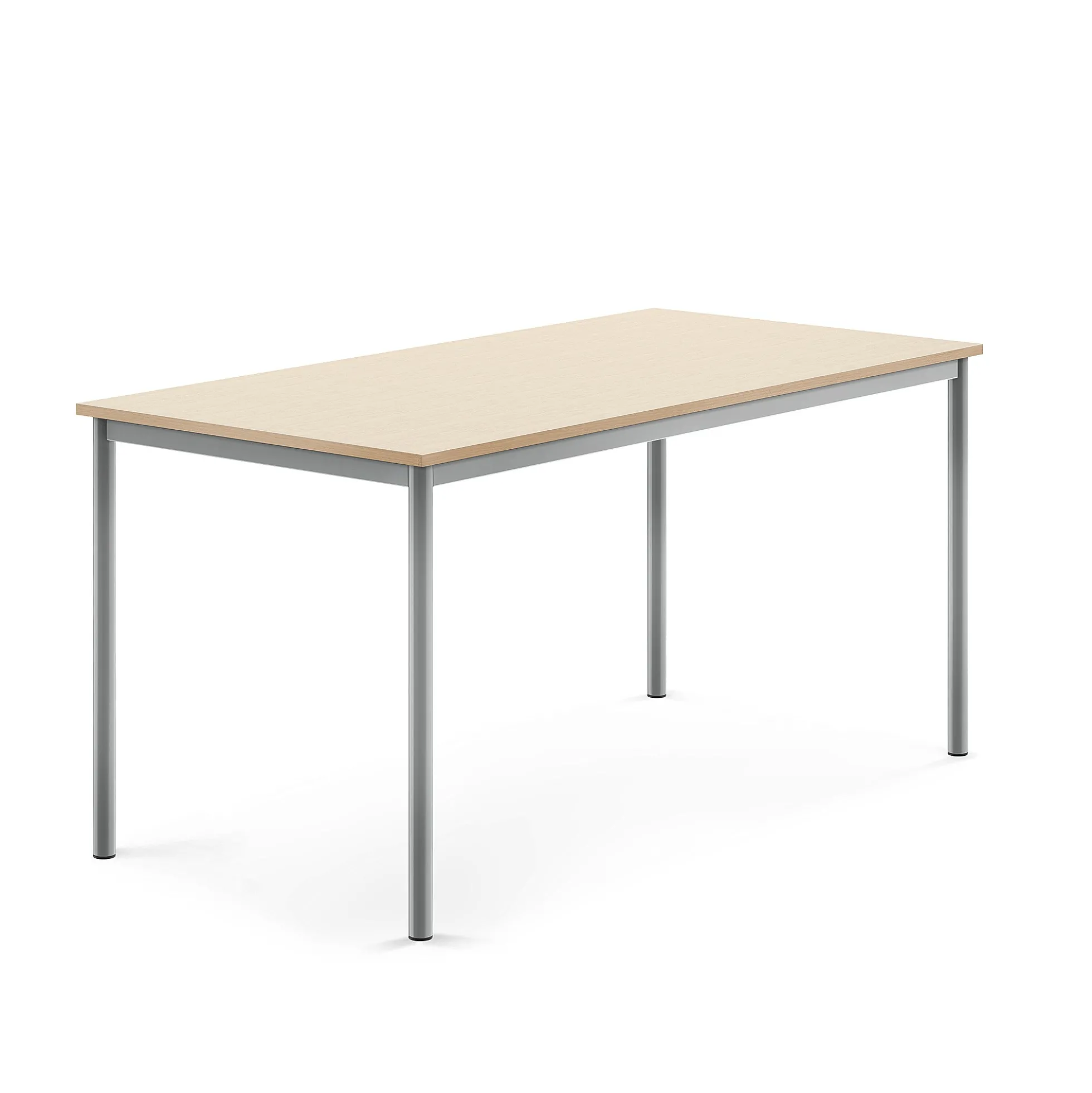Pöytä SONITUS 1600x800x760 mm, korkeapainelaminaatti HPL, koivu, hopeanharmaa