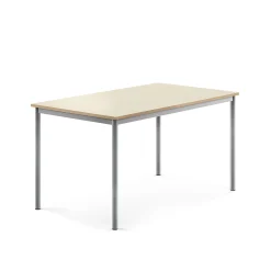 Pöytä SONITUS 1400x800x720 mm, korkeapainelaminaatti HPL, koivu, hopeanharmaa