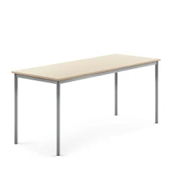 Pöytä SONITUS 1800x700x760 mm, korkeapainelaminaatti HPL, koivu, hopeanharmaa