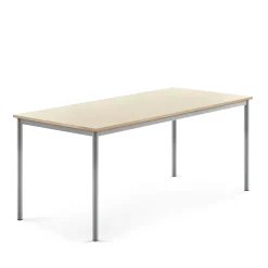 Pöytä SONITUS 1800x800x720 mm, korkeapainelaminaatti HPL, koivu, hopeanharmaa