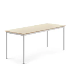 Pöytä SONITUS 1800x700x720 mm, korkeapainelaminaatti HPL, koivu, valkoinen