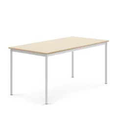 Pöytä SONITUS 1600x800x720 mm, korkeapainelaminaatti HPL, koivu, valkoinen