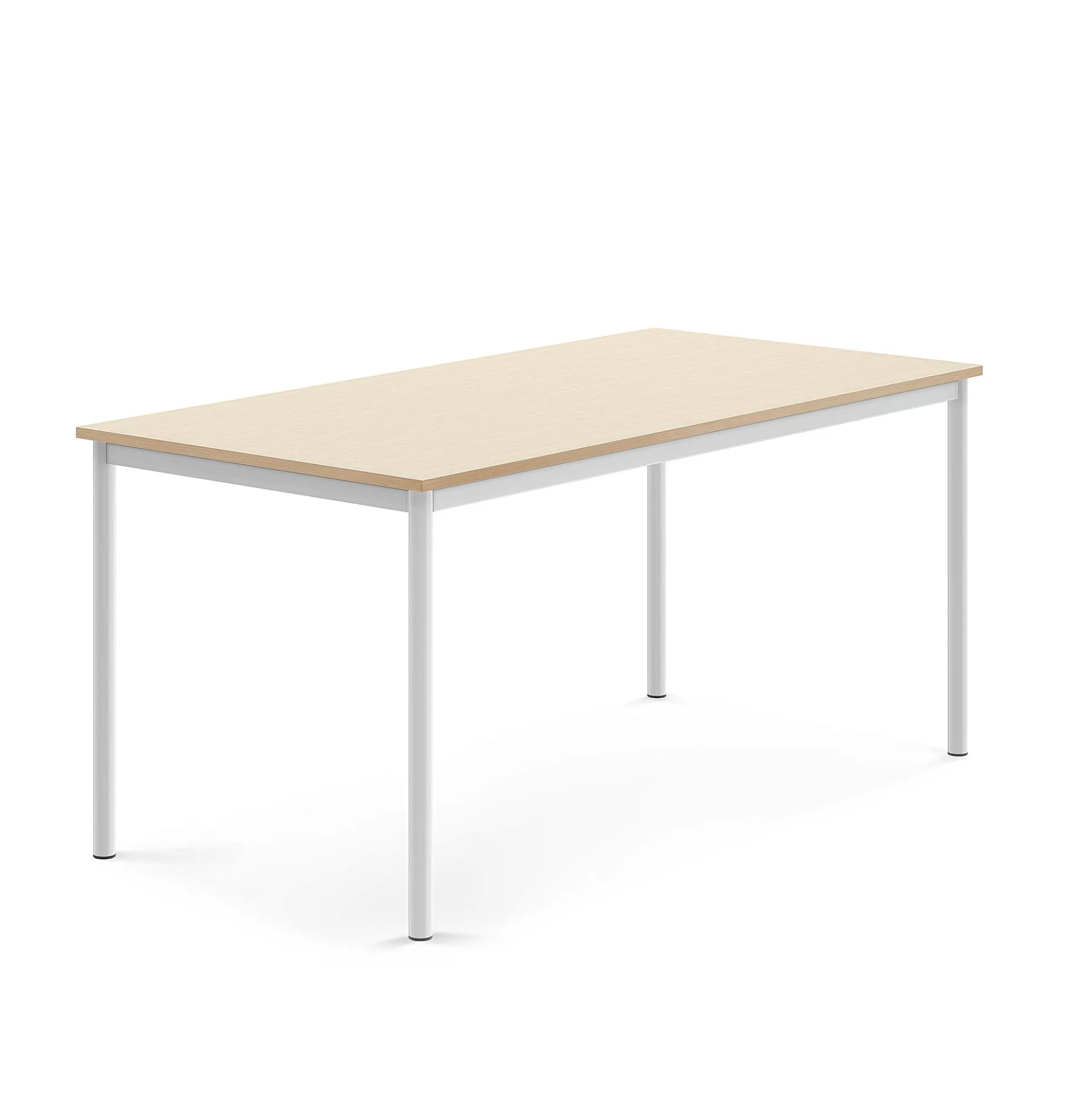 Pöytä SONITUS 1600x800x720 mm, korkeapainelaminaatti HPL, koivu, valkoinen