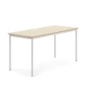 Pöytä SONITUS 1600x700x760 mm, korkeapainelaminaatti HPL, koivu, valkoinen