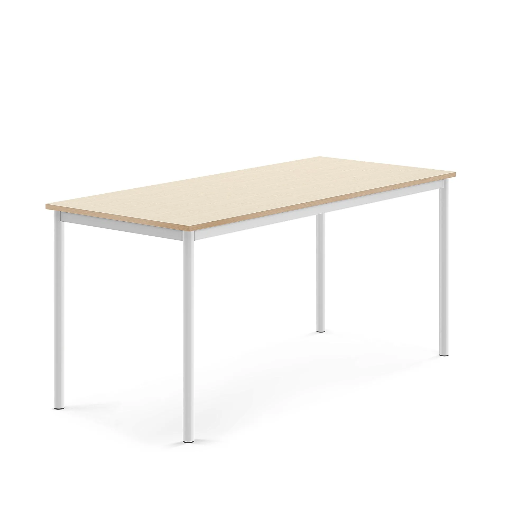 Pöytä SONITUS 1600x700x720 mm, korkeapainelaminaatti HPL, koivu, valkoinen