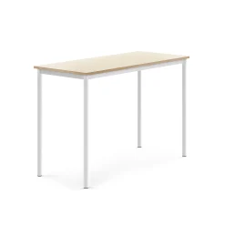 Pöytä SONITUS 1400x600x900 mm, korkeapainelaminaatti HPL, koivu, valkoinen