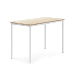 Pöytä SONITUS 1400x700x900 mm, korkeapainelaminaatti HPL, koivu, valkoinen