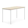 Pöytä SONITUS 1600x800x900 mm, korkeapainelaminaatti HPL, koivu, valkoinen