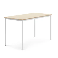 Pöytä SONITUS 1600x800x900 mm, korkeapainelaminaatti HPL, koivu, valkoinen
