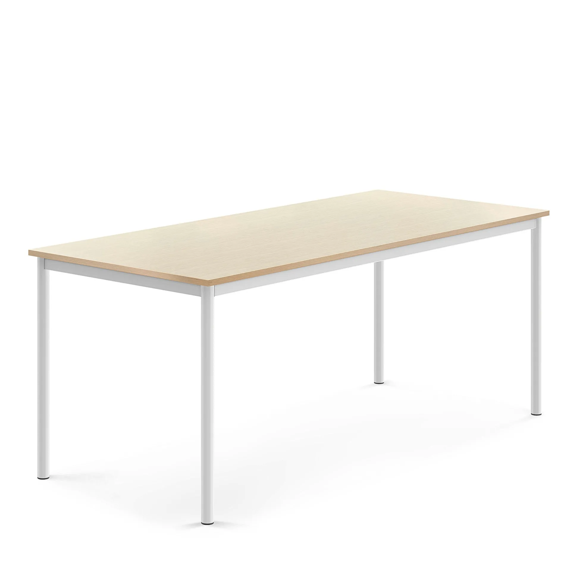 Pöytä SONITUS 1800x800x720 mm, korkeapainelaminaatti HPL, koivu, valkoinen