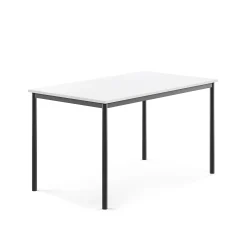 Pöytä SONITUS 1400x800x760 mm, korkeapainelaminaatti HPL, valkoinen, antrasiitinharmaa